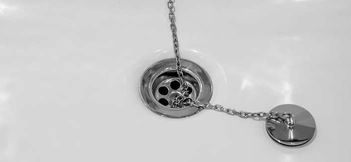 A drain in the tub.