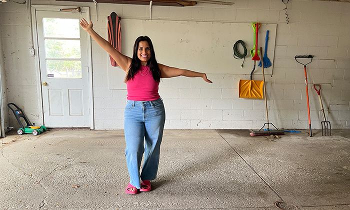 Dina Younis in her decluttered garage